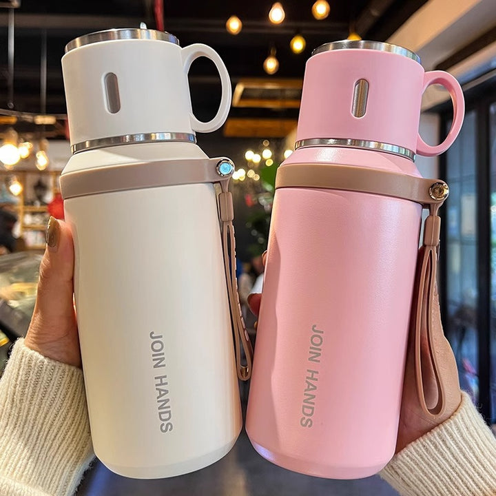 Women's Insulated Drinking Bottle with Ergonomic Grip and Leak-proof Lid System Kalsten