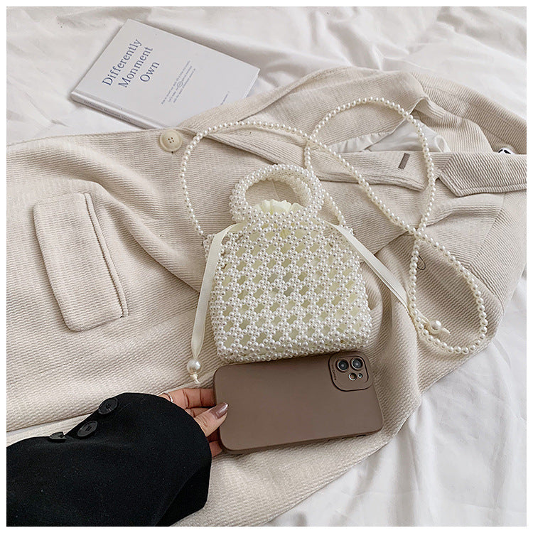 Elegant Pearl-Embellished Handbag