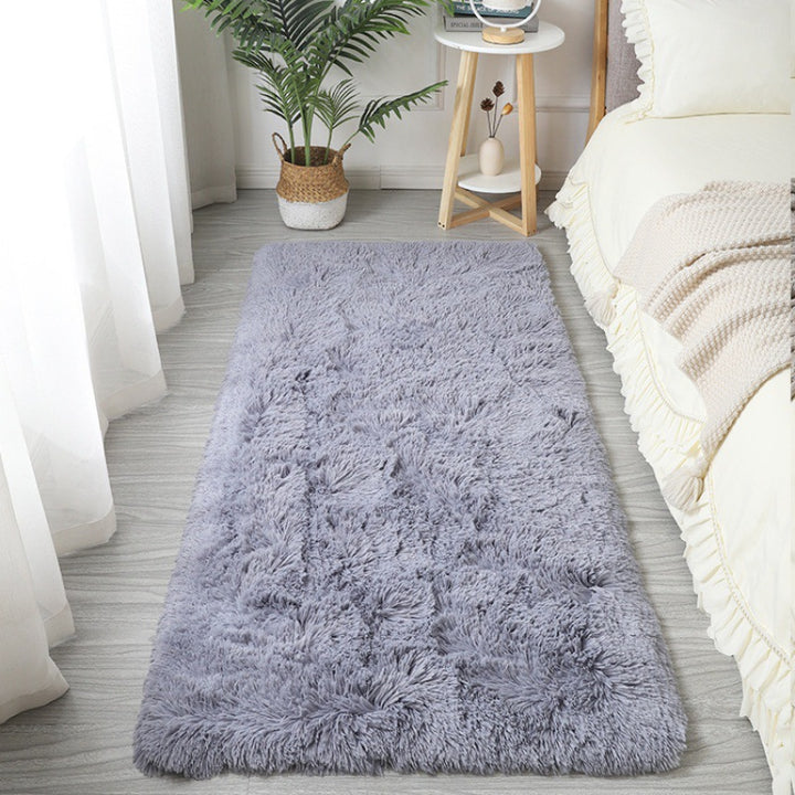Plush Long-Pile Shag Area Runner Rug With Anti-Slip Backing And Faux Sheepskin Texture