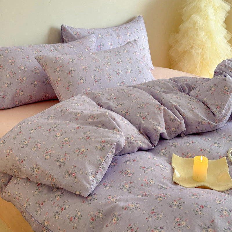 Cotton percale duvet cover and pillowcase set