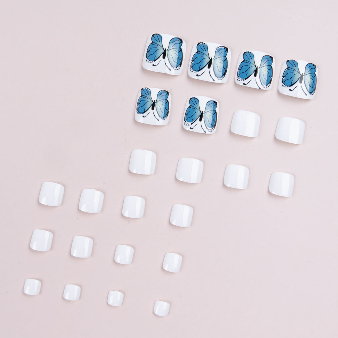 Artistic Butterfly Pedicure Nail Art