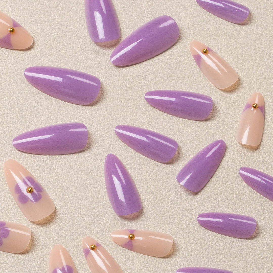 Artistic Floral Press-On Nails