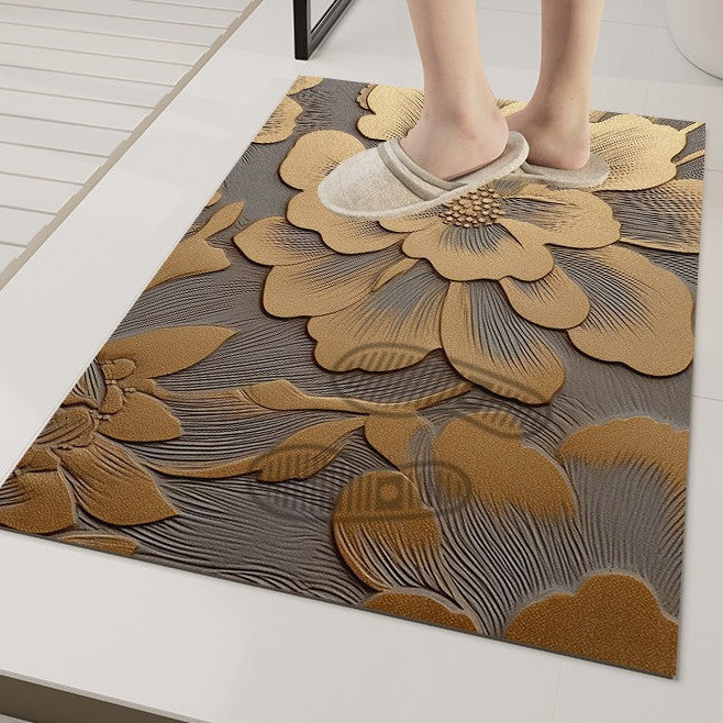 Floral Embossed Bath Mat