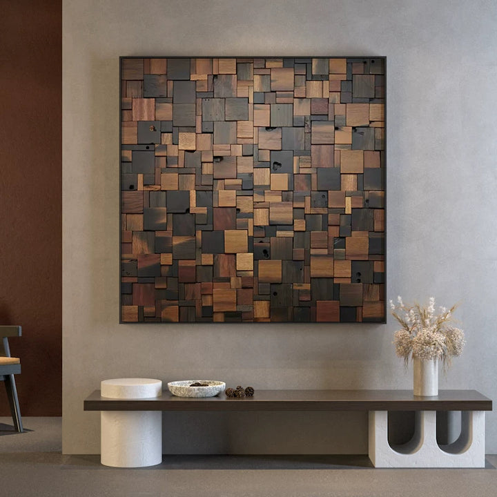 Wooden Cubism Wall Art