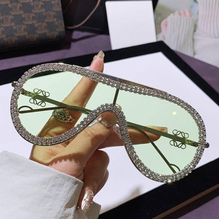 Women's Glamorous Oversized Sunglasses with Rhinestone Accents Kalsten