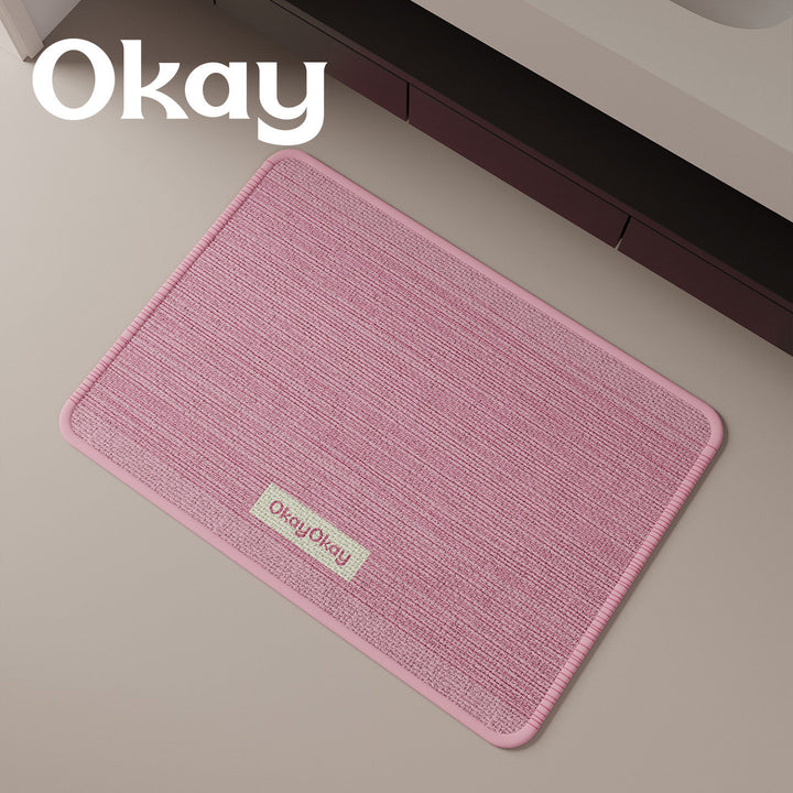 Low-Profile Ribbed Microfiber Entrance Doormat with Non-Slip Backing