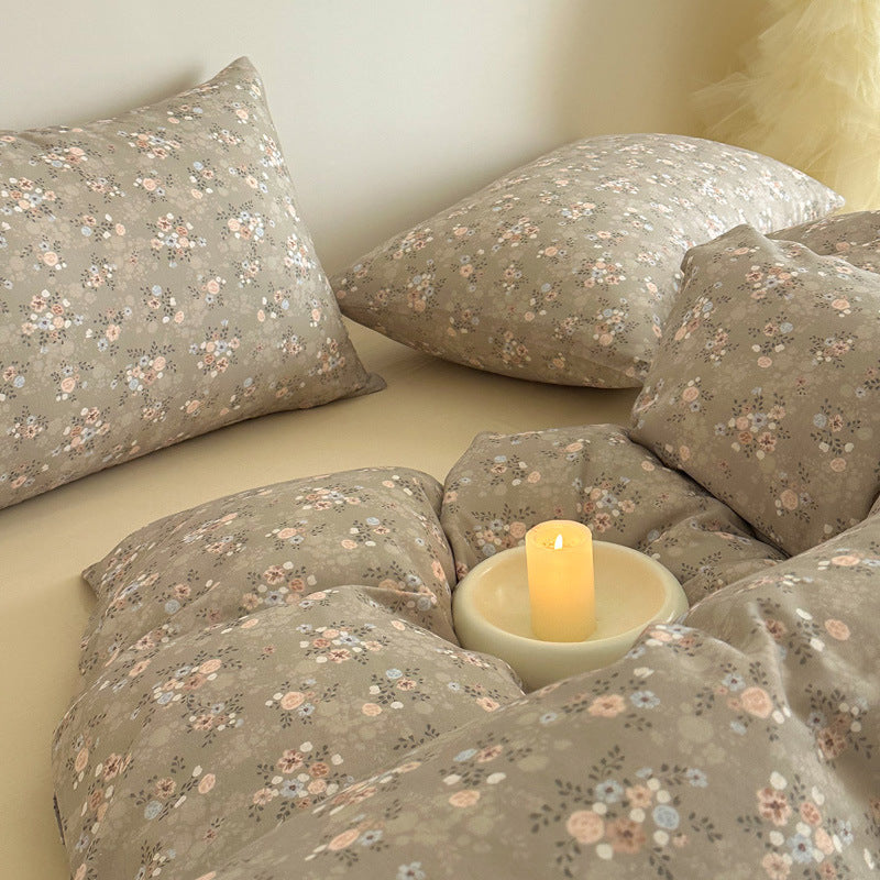 Cotton percale duvet cover and pillowcase set