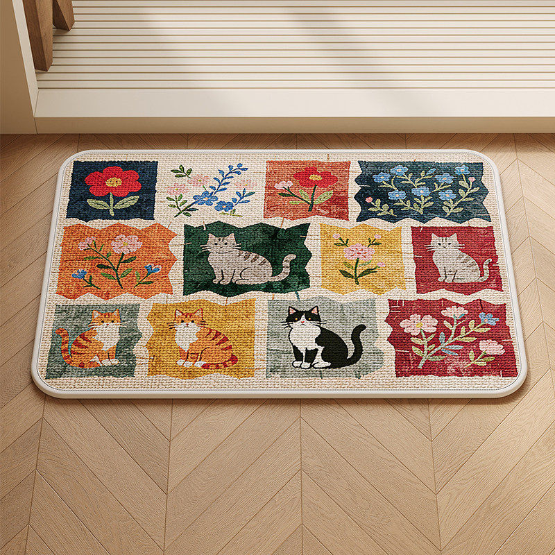 Playful Cat-Themed Indoor Area Rug