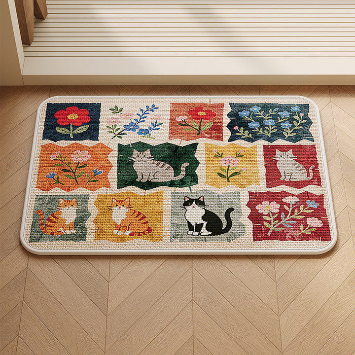 Playful Cat-Themed Indoor Area Rug