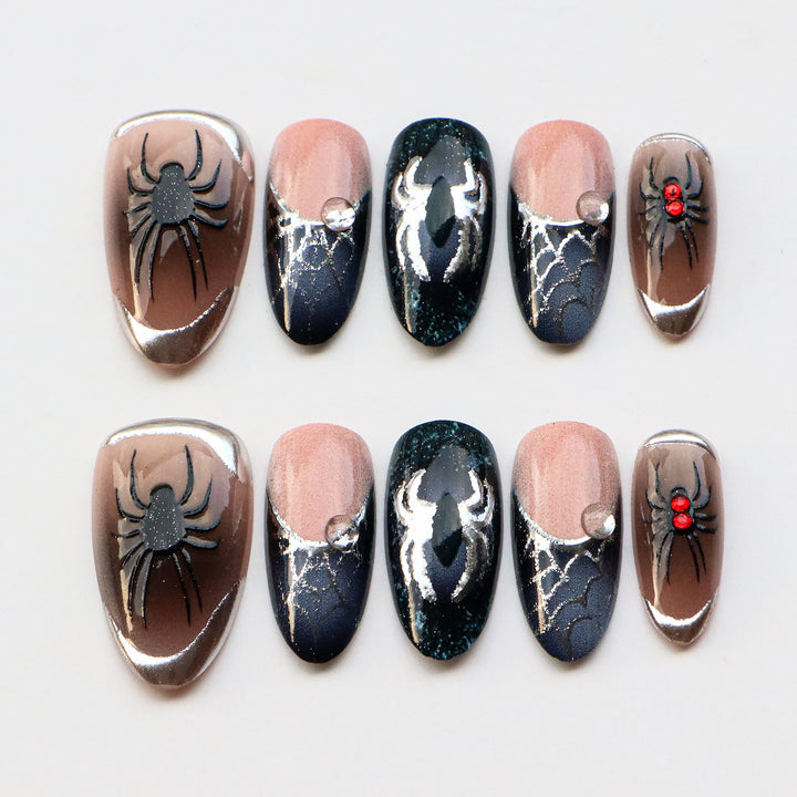 Premium Halloween-Themed Press-On Nail Art