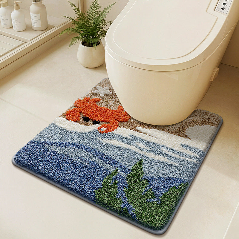 Ocean Wave Design Bath Mat Kalsten