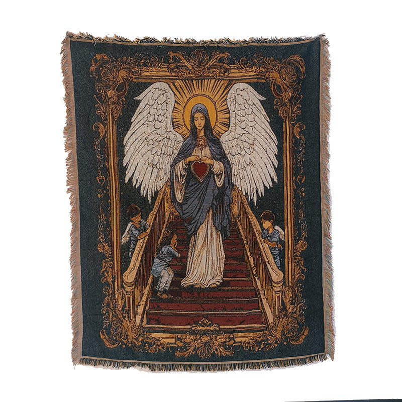 Artistic Religious Tapestry Throw Blanket
