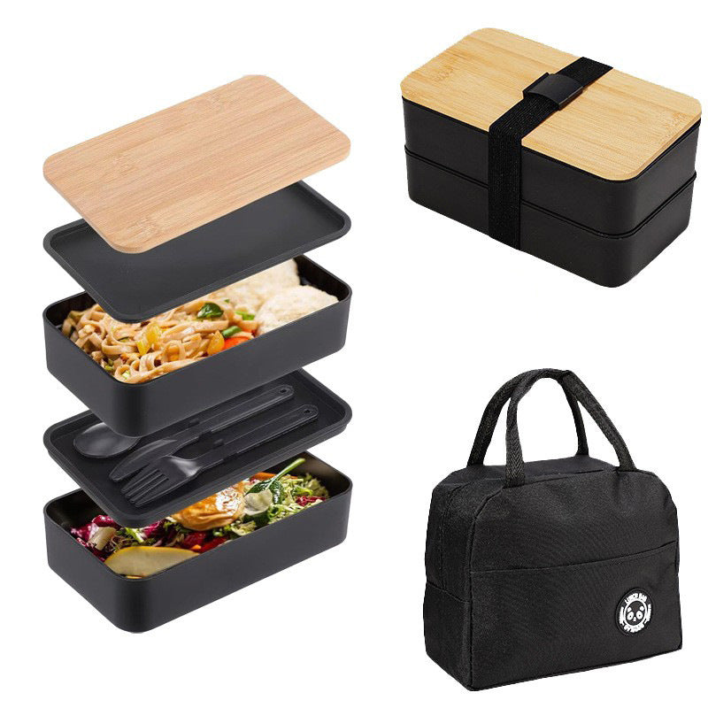 Multi-Layered Bamboo Lunch Container
