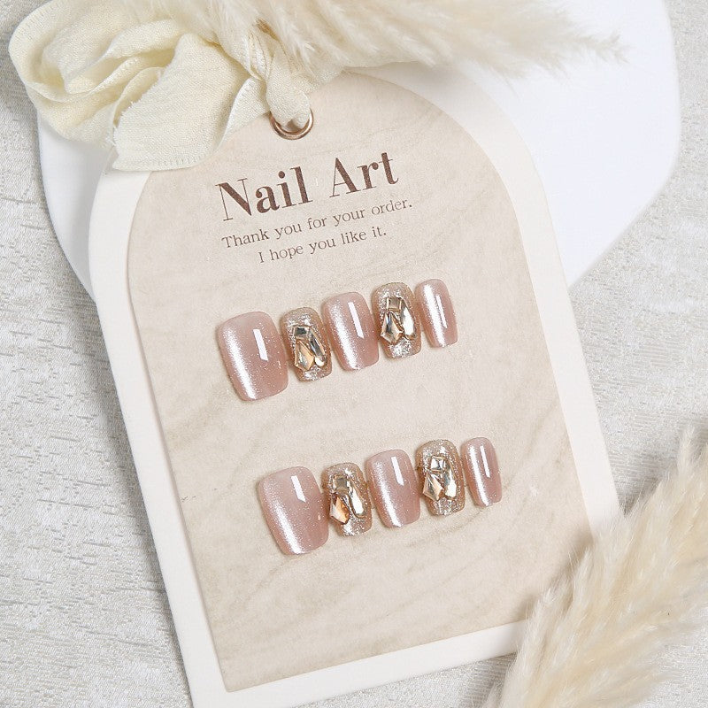 Glamorous Rhinestone-Embellished Press-On Nail Art Kalsten