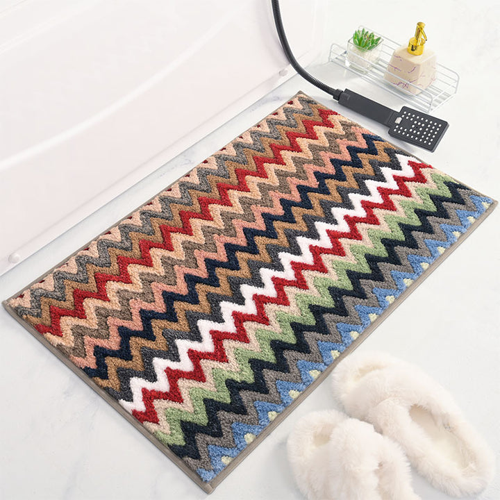 Chevron Pattern Non-Slip Bath Rug Kalsten