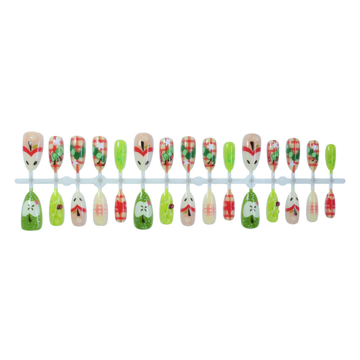 Artificial nail set with cheerful fruit motifs and creative details Kalsten