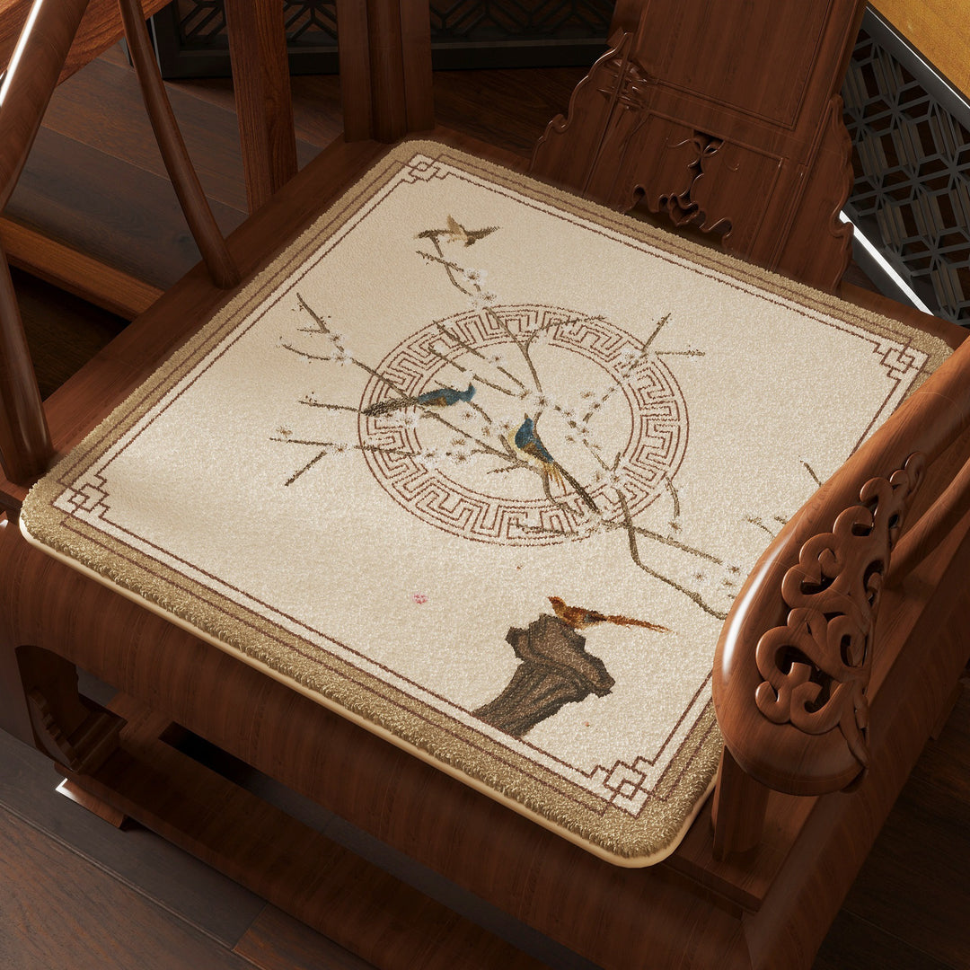 Ornate Birds-Themed Chair Cushion Kalsten