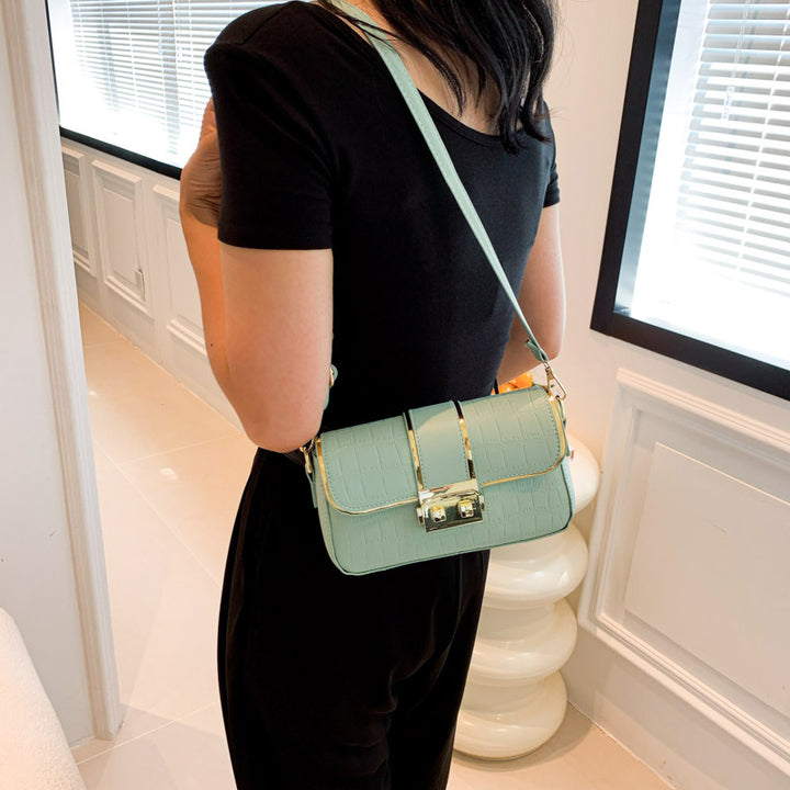 Elegant Crocodile-Textured Crossbody Handbag