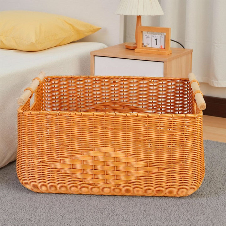 Versatile Rectangle Woven Storage Basket Kalsten