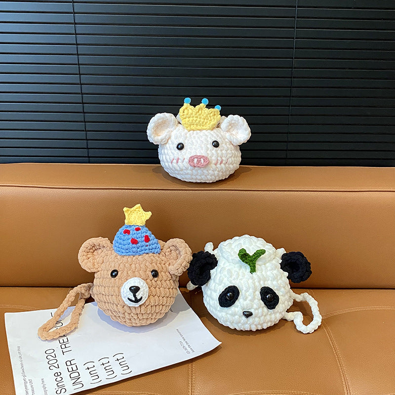 Cute Pig-Shaped Crochet Mini Handbag