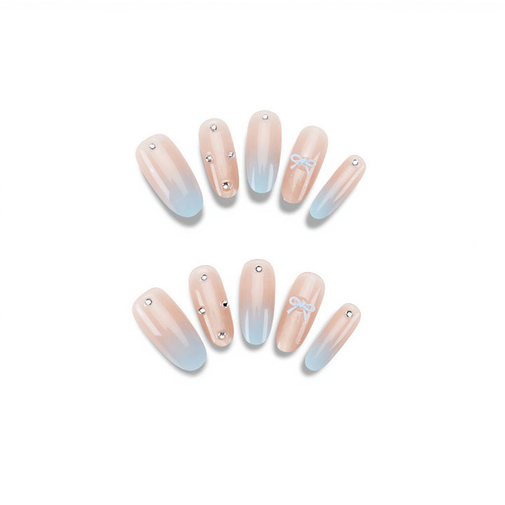 Premium Decorative Press-On Nail Set with Rhinestone Embellishments Kalsten