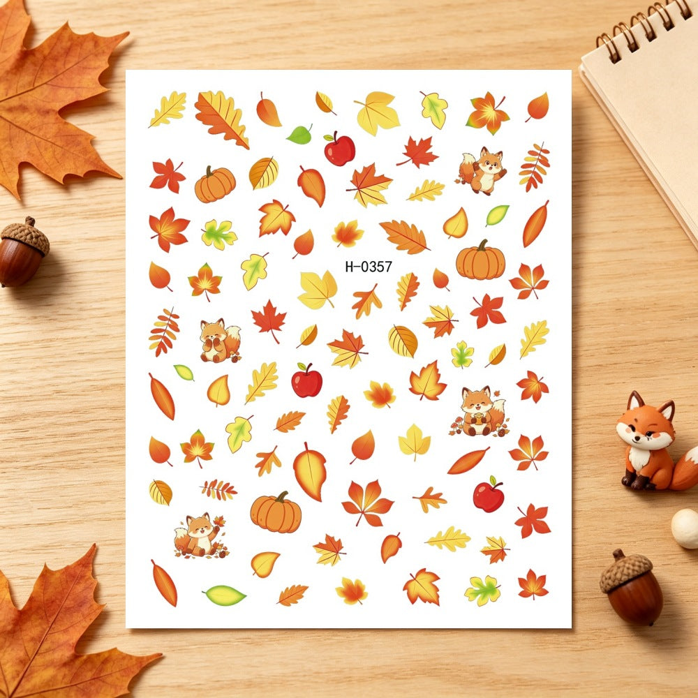Autumn-Themed Nail Art Stickers
