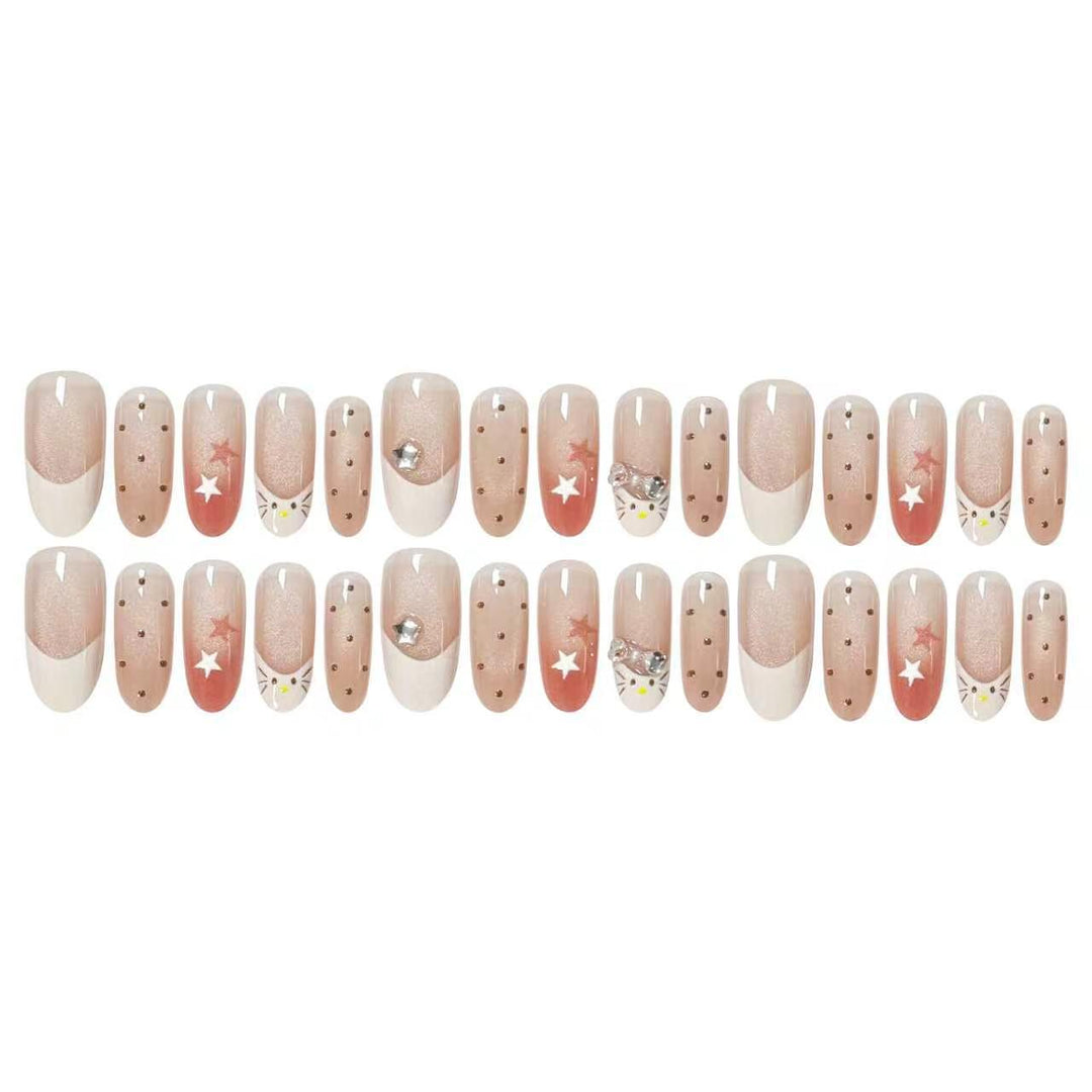 Acrylic nail set with elegant glitter accents Kalsten