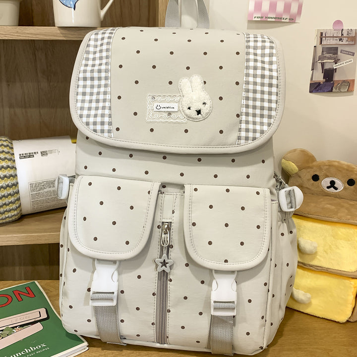 Cute Illustrated Polka Dot Backpack Kalsten
