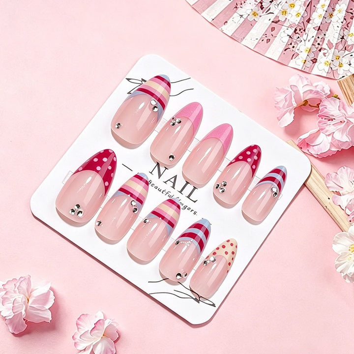 Artificial nail set with elegant 3D details and artistic design Kalsten
