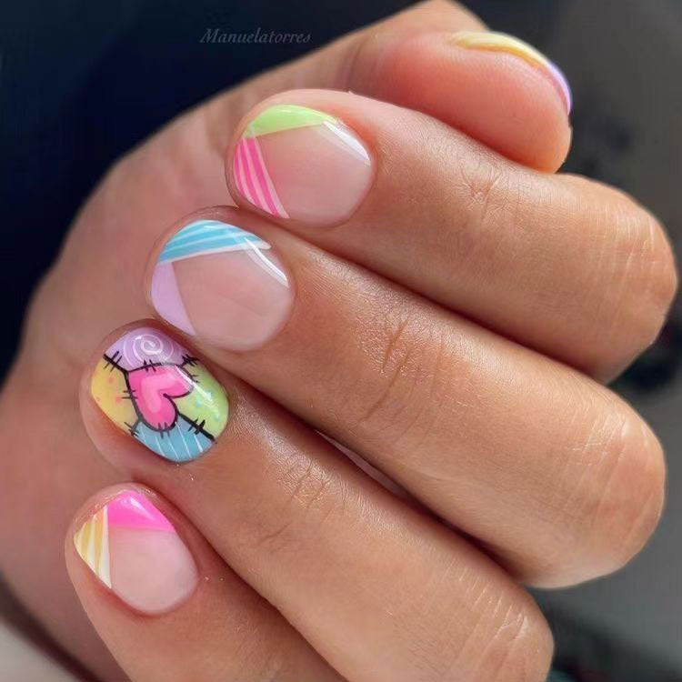 Artistic Heart Sketch Nail Art Set
