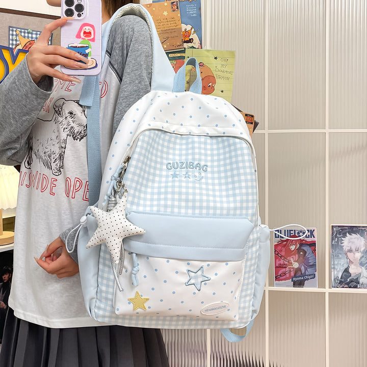 Charming Checked Pattern Backpack Kalsten