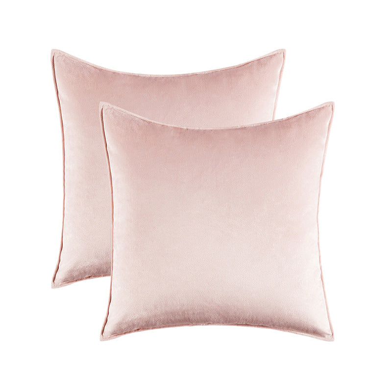 Plush Velvet Square Decorative Pillow Cover Pair with Knife-Edge Seam and Hidden Zipper