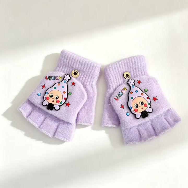 Playful Cartoon Fingerless Gloves Kalsten