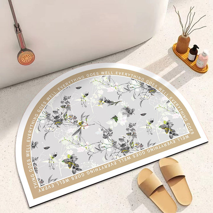 Decorative Half-Circle Bath Mat Kalsten