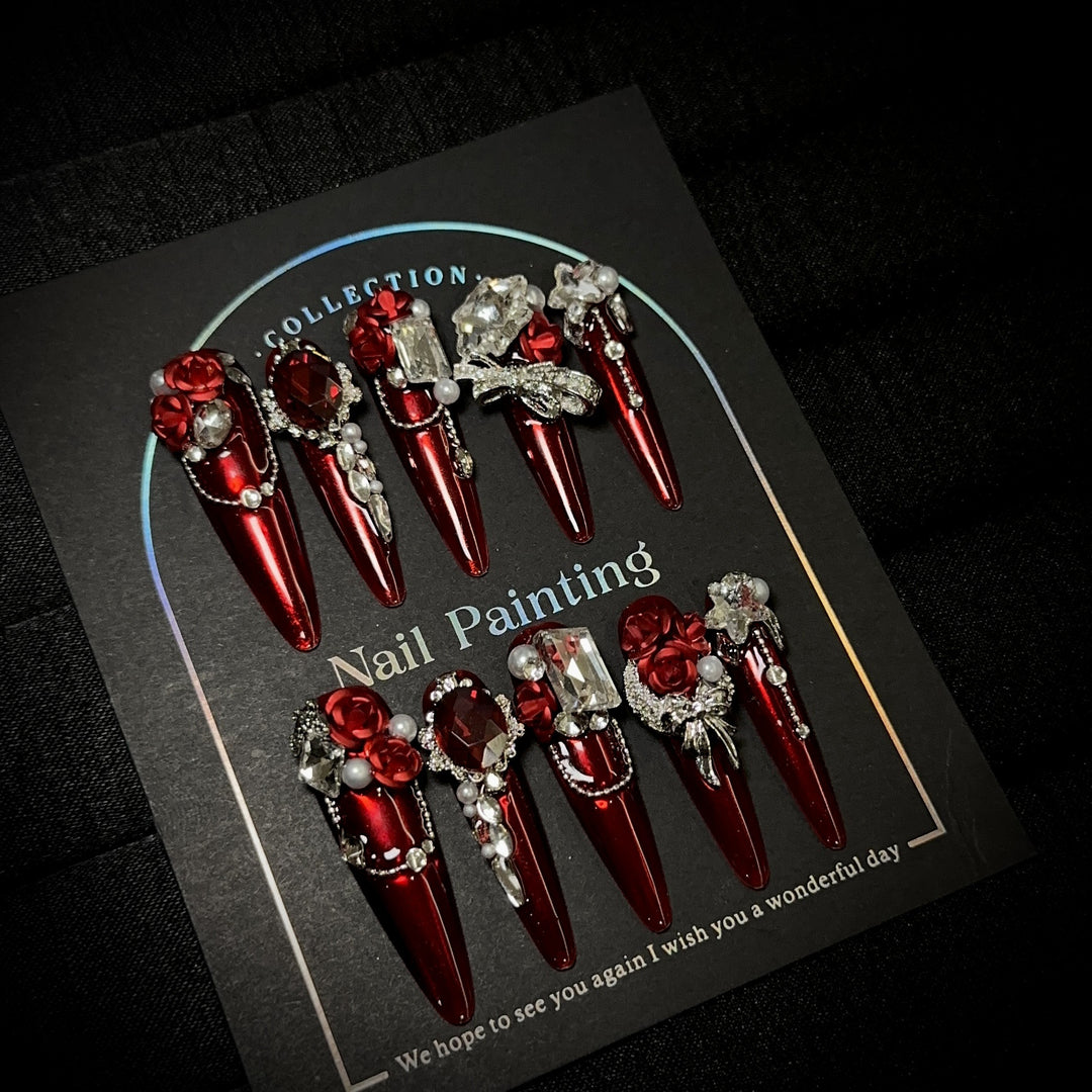 Luxury Rhinestone-Embellished Press-On Nail Set