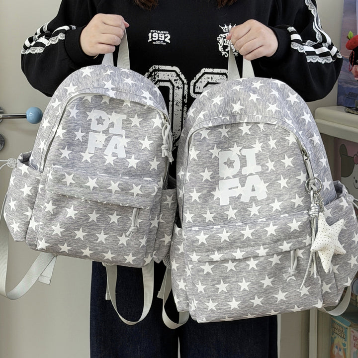 Stylish Star-Print School Backpack Kalsten