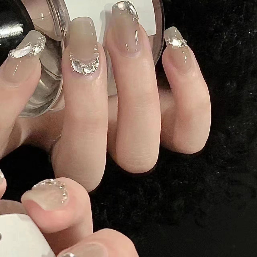 Premium Crystal-Embellished Press-On Nails