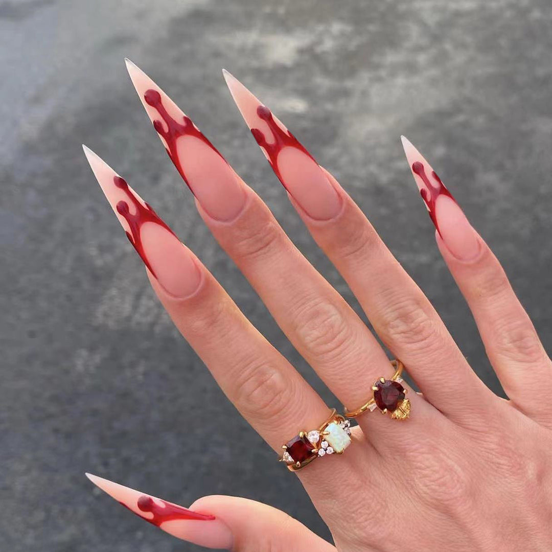Blood-Drip Stiletto Press-On Nails Kalsten