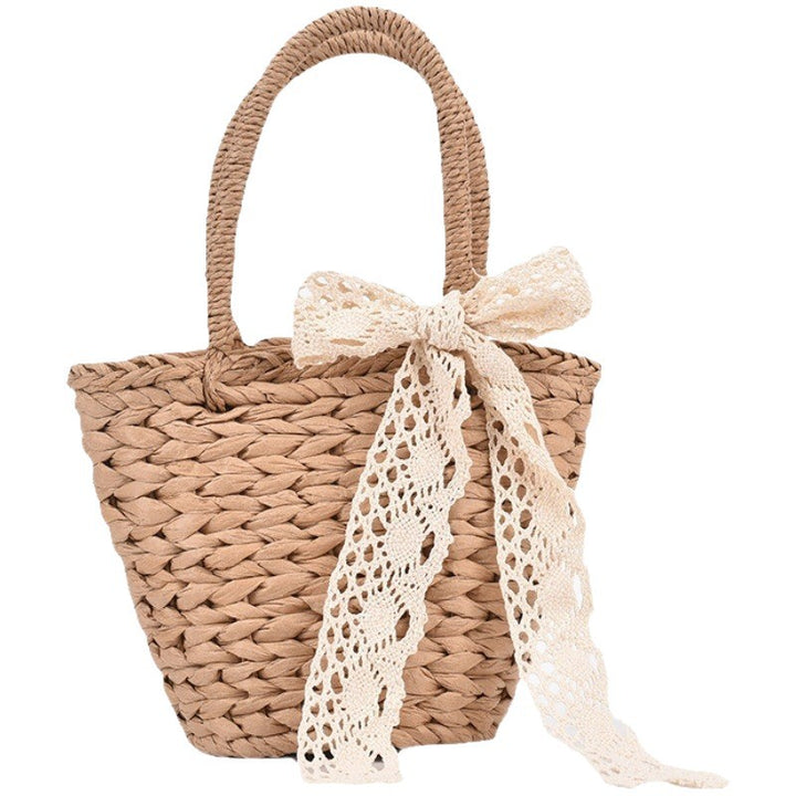 Playful basket bag with lace ribbon Kalsten