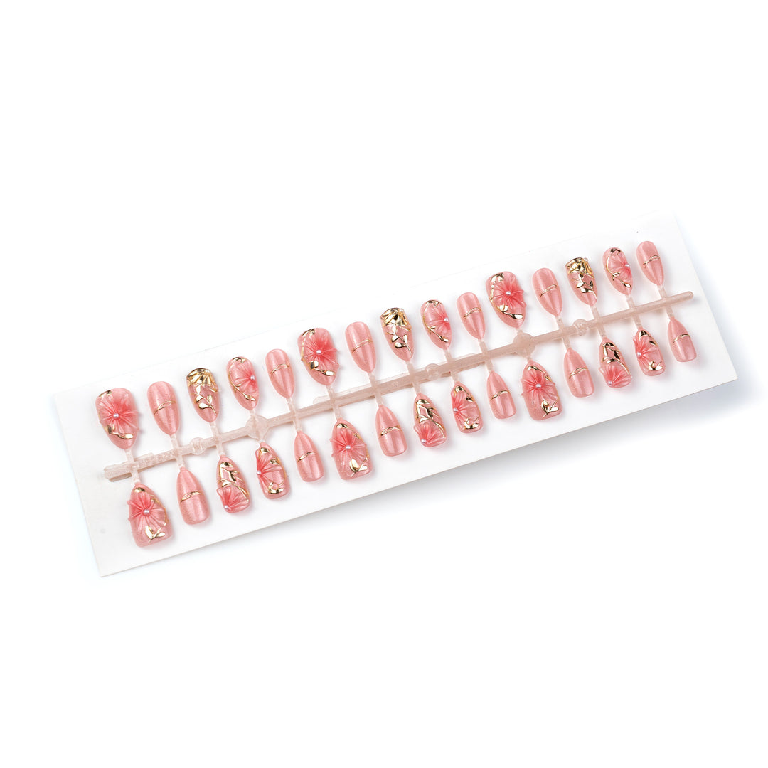 Elegant Floral Design Press-On Nail Set Kalsten