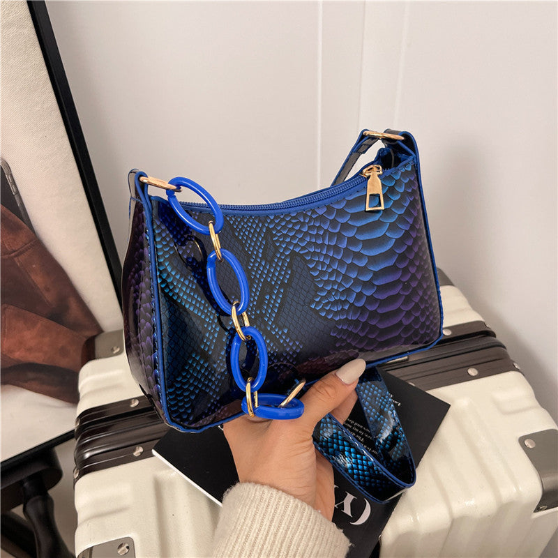 Stylish Textured Snakeskin Effect Handbag Kalsten