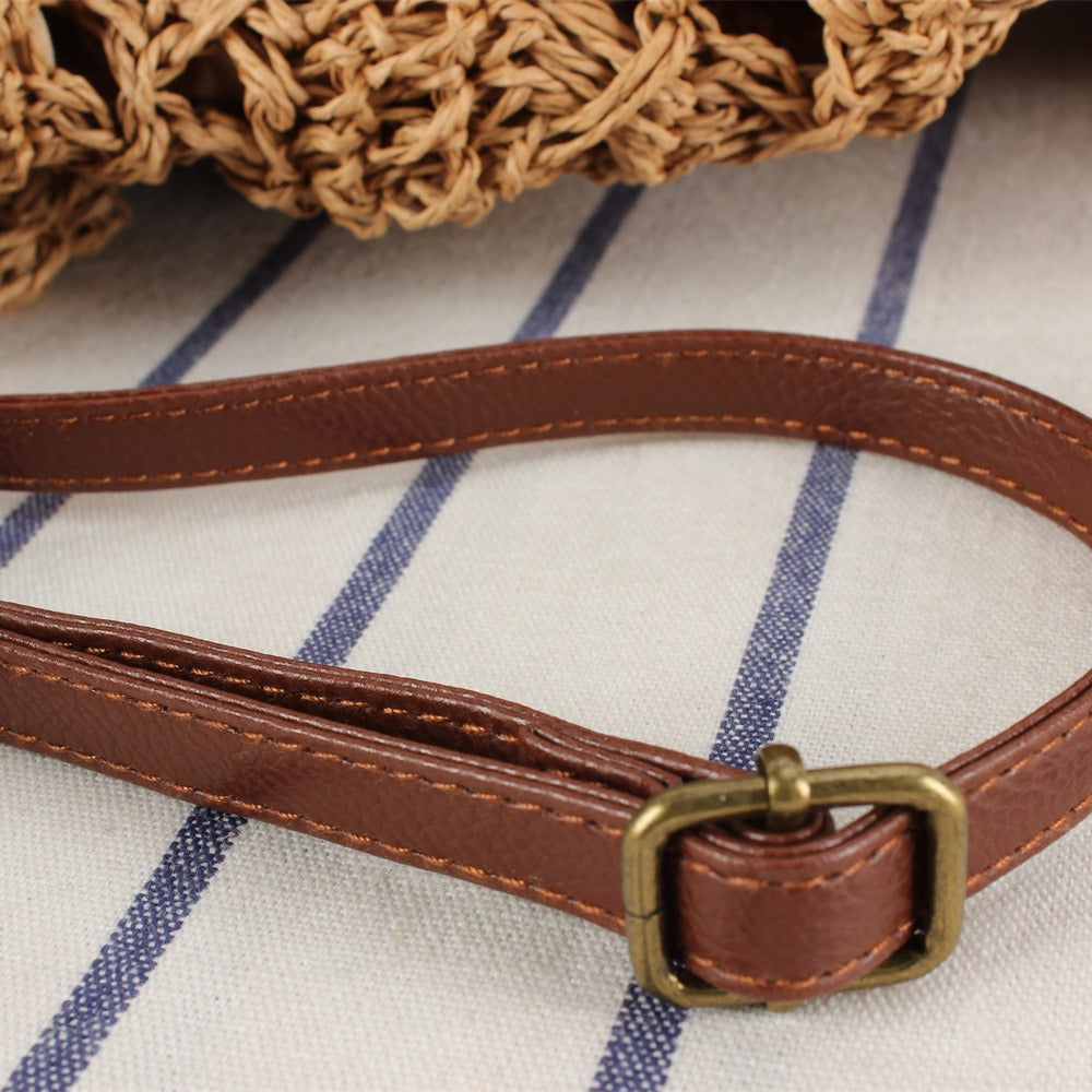 Designer Backpack Made of Natural Weave with Leather Accents Kalsten