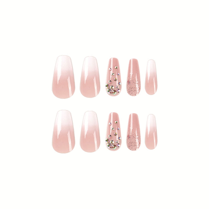 Artful Acrylic Nails with Elegant Glitter Design Kalsten