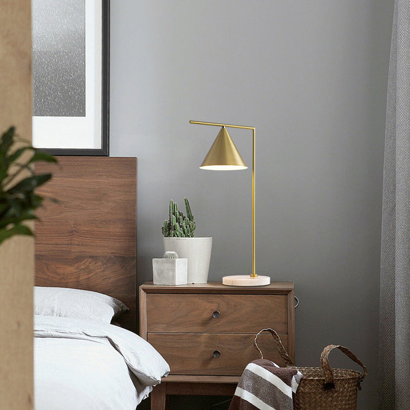 Modern Cone Table Lamp with Marble Base
