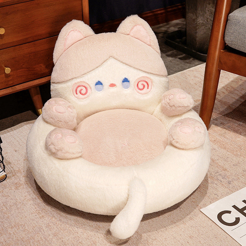 Soft Plush Pet Bed with Raised Edge and Cute Biscuit Design