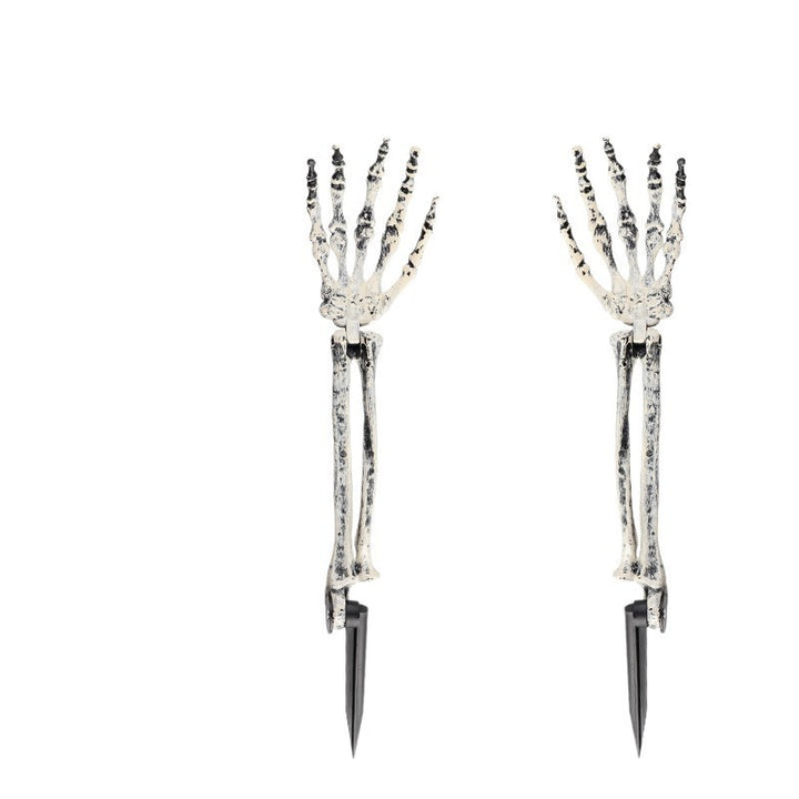 Movable skeleton hand earth spikes for Halloween garden decoration made of weatherproof plastic