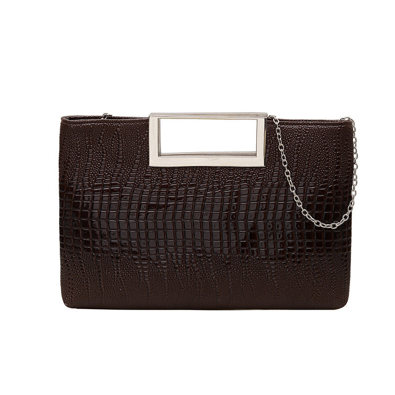 Elegant Croc-Embossed Evening Clutch