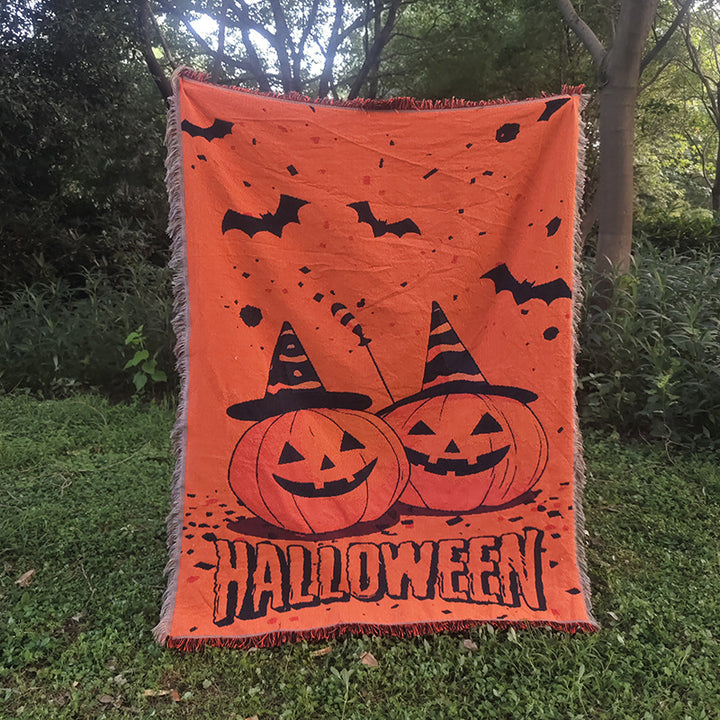 Halloween-Themed Tapestry Blanket