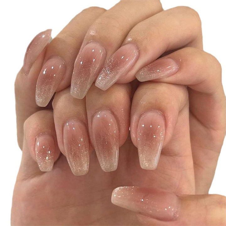 Elegant Ombre Glitter Nail Extensions