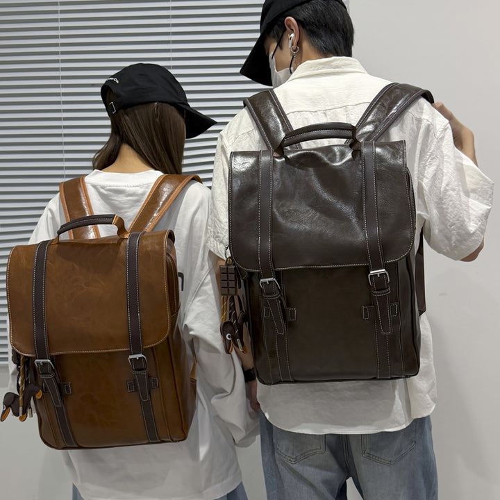 Stylish Leather Laptop Backpack